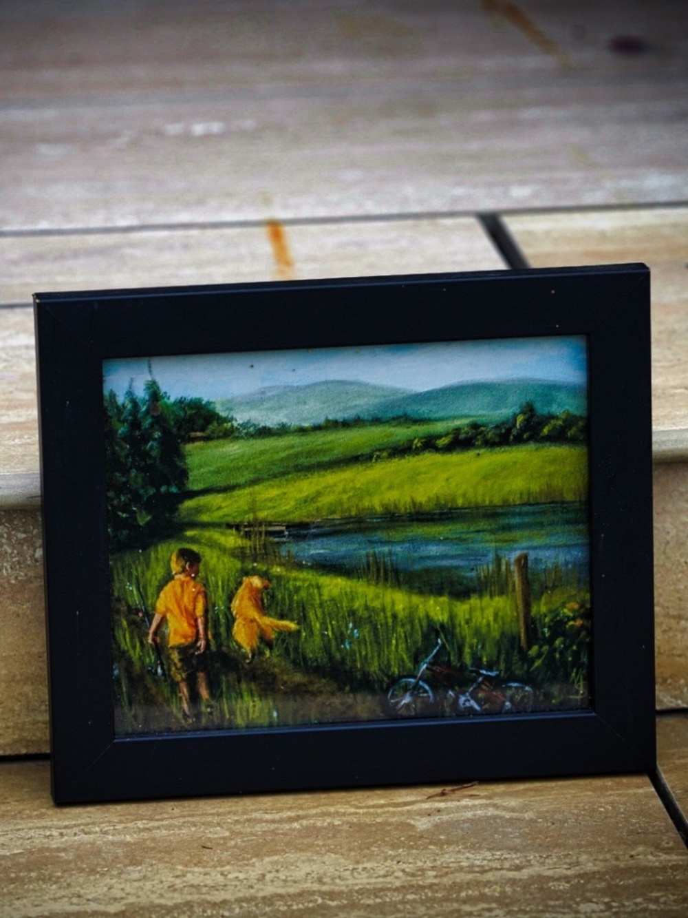 Framed Art Print "Goin’ Fishing" by Marsha Slopey Paulekas